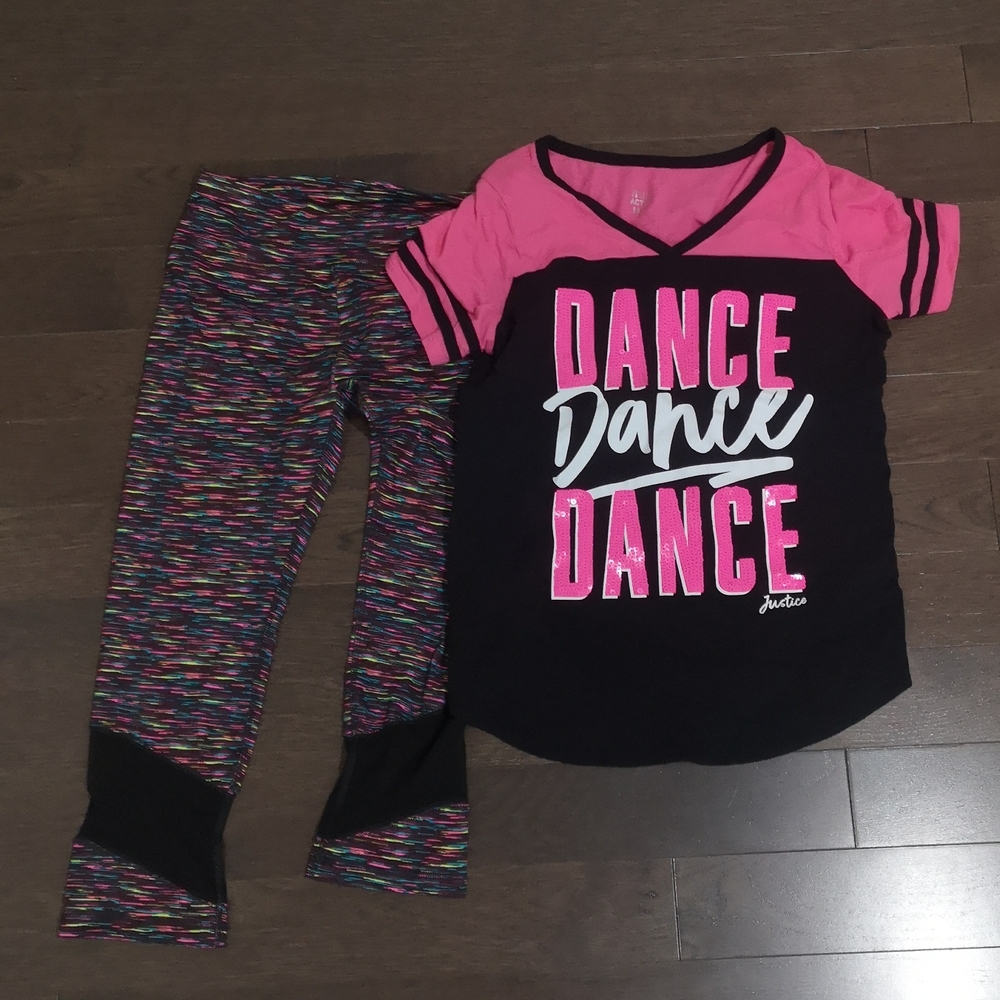 Girls Active Wear Bundle Justice Athletic Top and Leggings